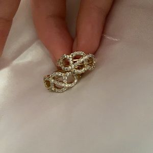 Faux Diamond gold snap earrings . BRAND NEW